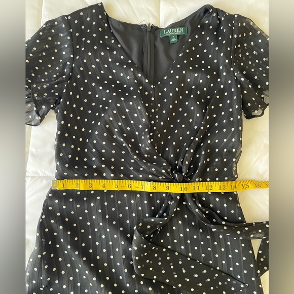 Ralph Lauren Black and White Polka Dot Midi Dress - Picture 6 of 7